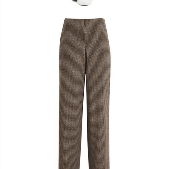 ❌SOLD❌Theory wide pant brown multi hounds flannel NWT $395 size 0 designer - Picture 6 of 9